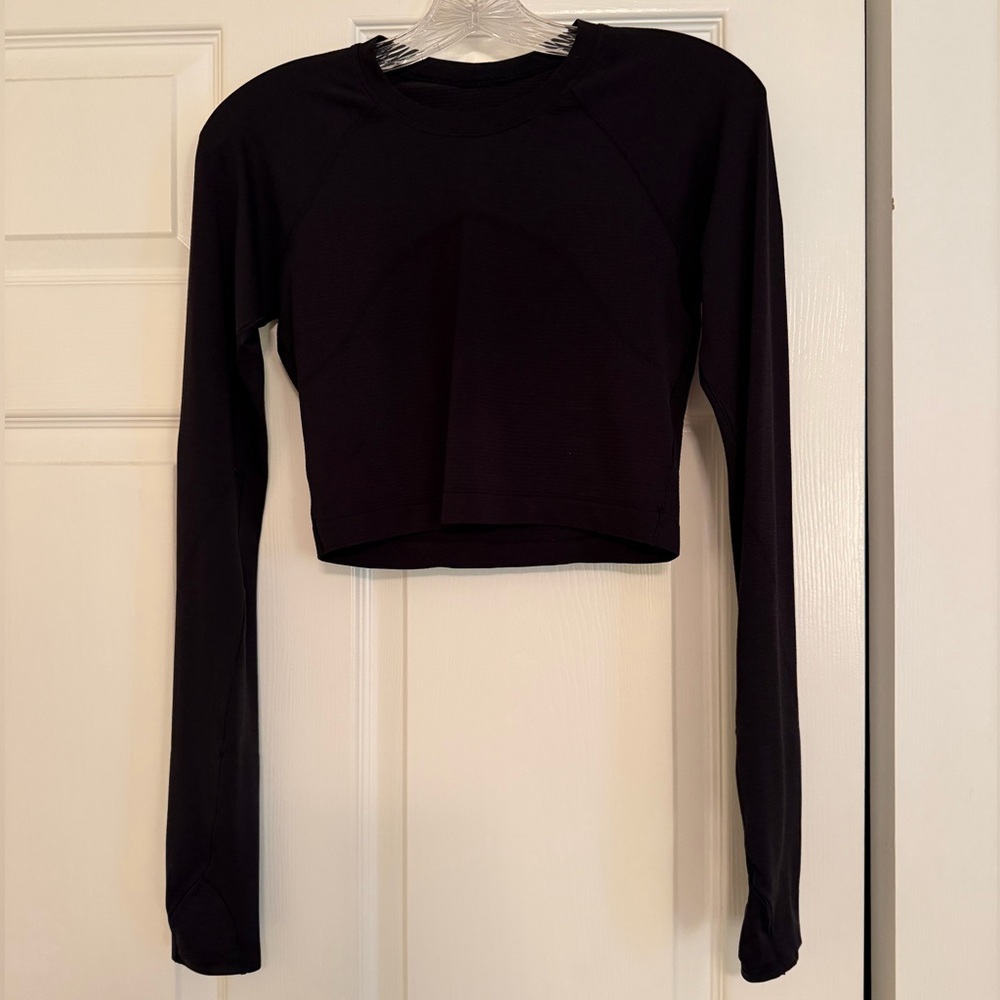 Lululemon Swiftly Tech Cropped Long-sleeve Shirt Black Women’s Size 6